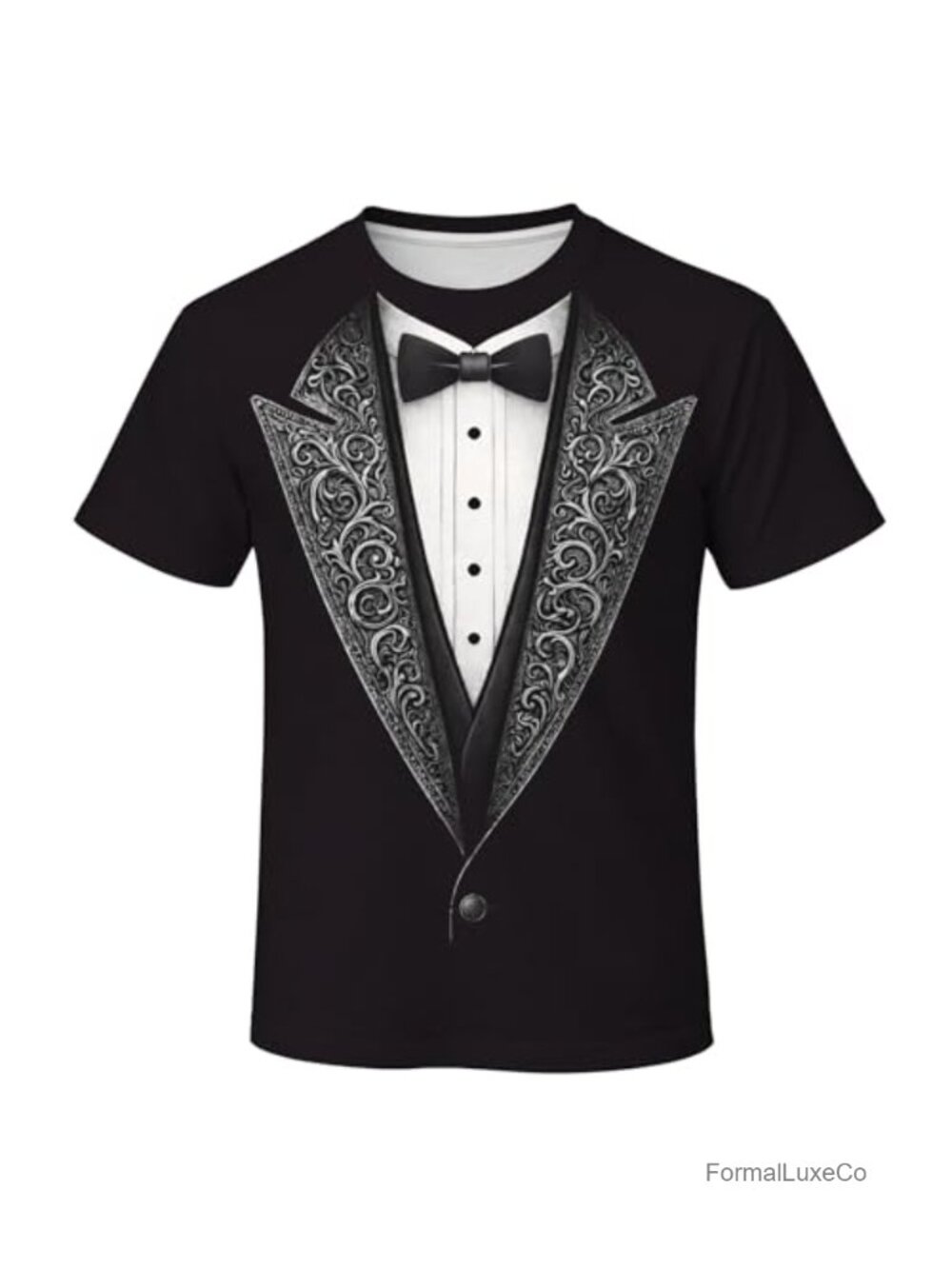 Men's Novelty Graphic Tuxedo T-Shirt Short Sleeve Casual Party Prom Tee